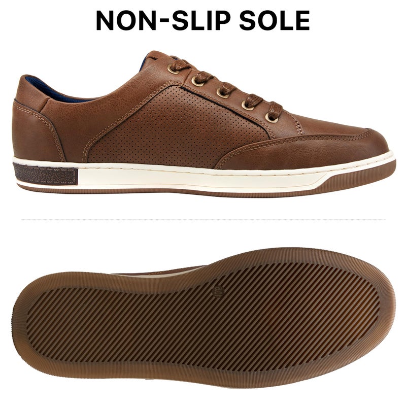 Jousen Men's Sneakers Classic Retro Casual Shoes for Men Breathable Business Dress Sneaker (A81Q07 Dark Brown 14) - Image 2